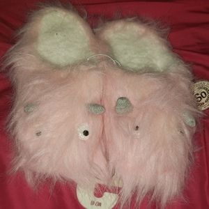 Pink monster slippers